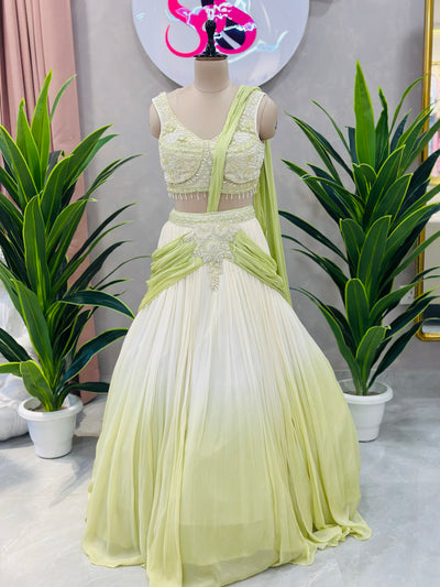 Soft Lime Designer Lehenga Choli Set