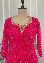 Elegant Ethnic Suit Set with Handwork Neckline