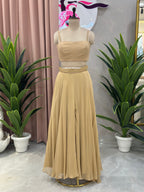 Soft Gold Designer Kurta with Flared Sharara