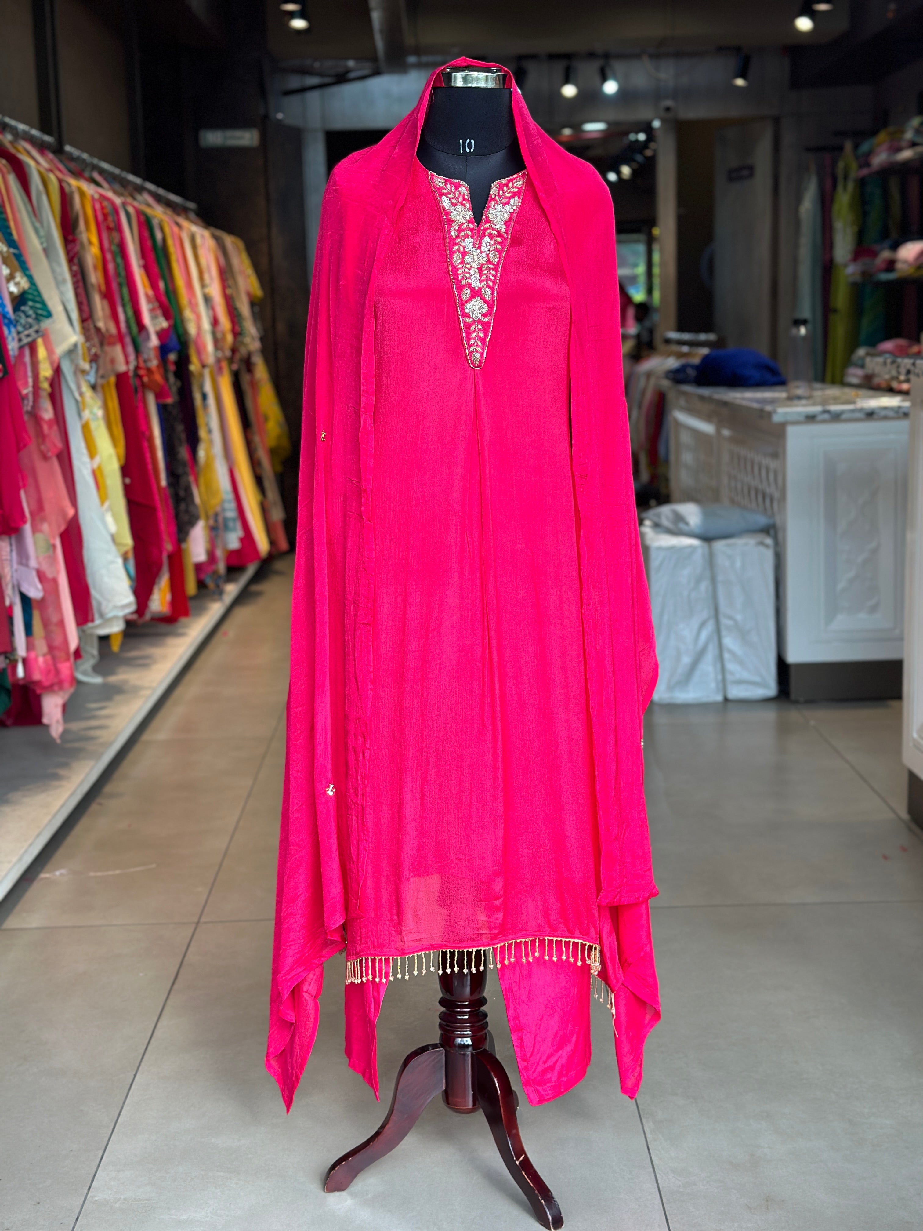 PURE CHINON HANDWORK SUIT