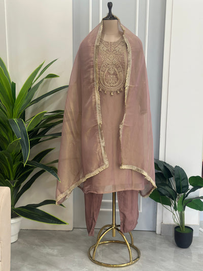 Pearl & Zardozi Work Straight Kurta Set