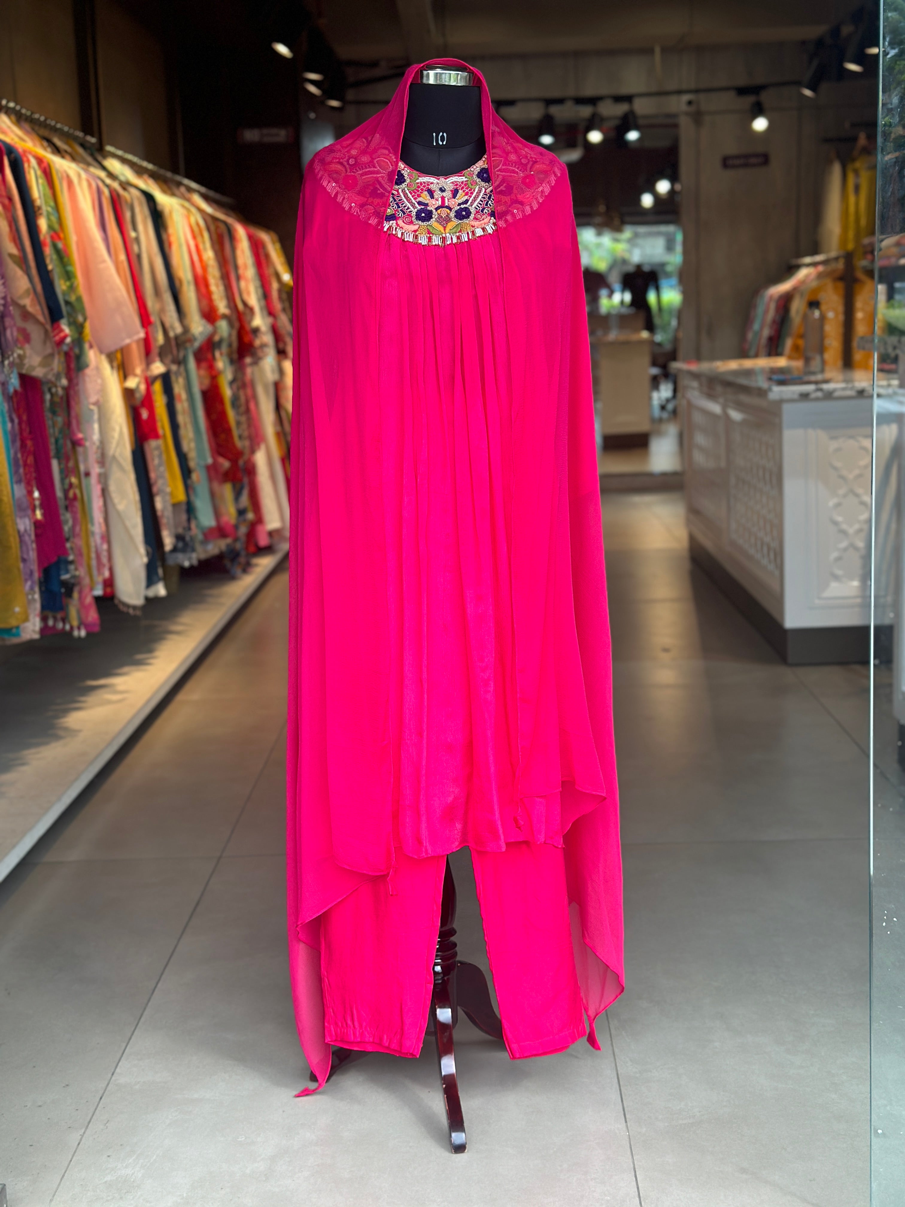 🌺Royal Pink Embroidered Kurta & Dupatta Set🌺