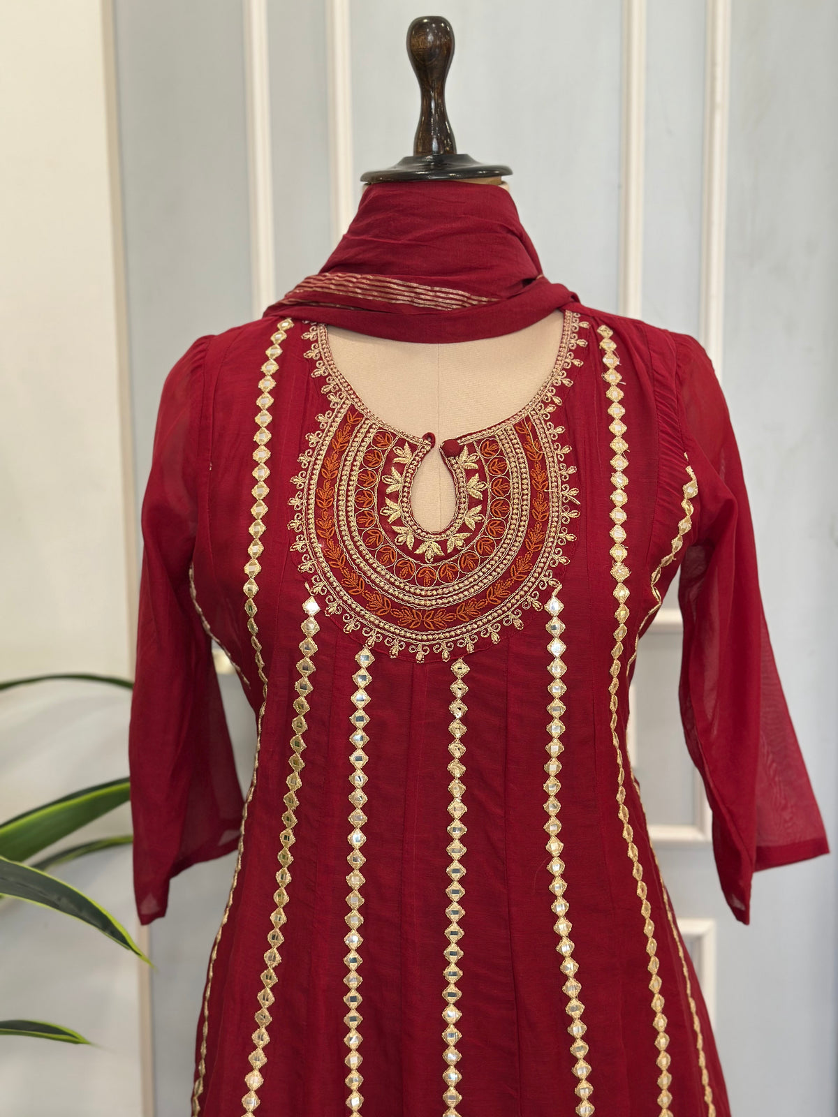 ✨ Royal Mirror Flair Anarkali Set ✨