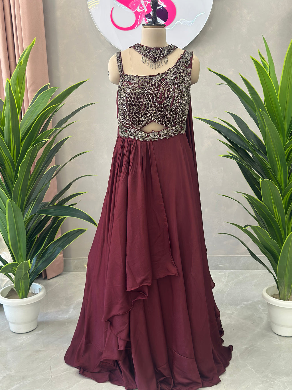 Designer Gown with Beautiful Handwork