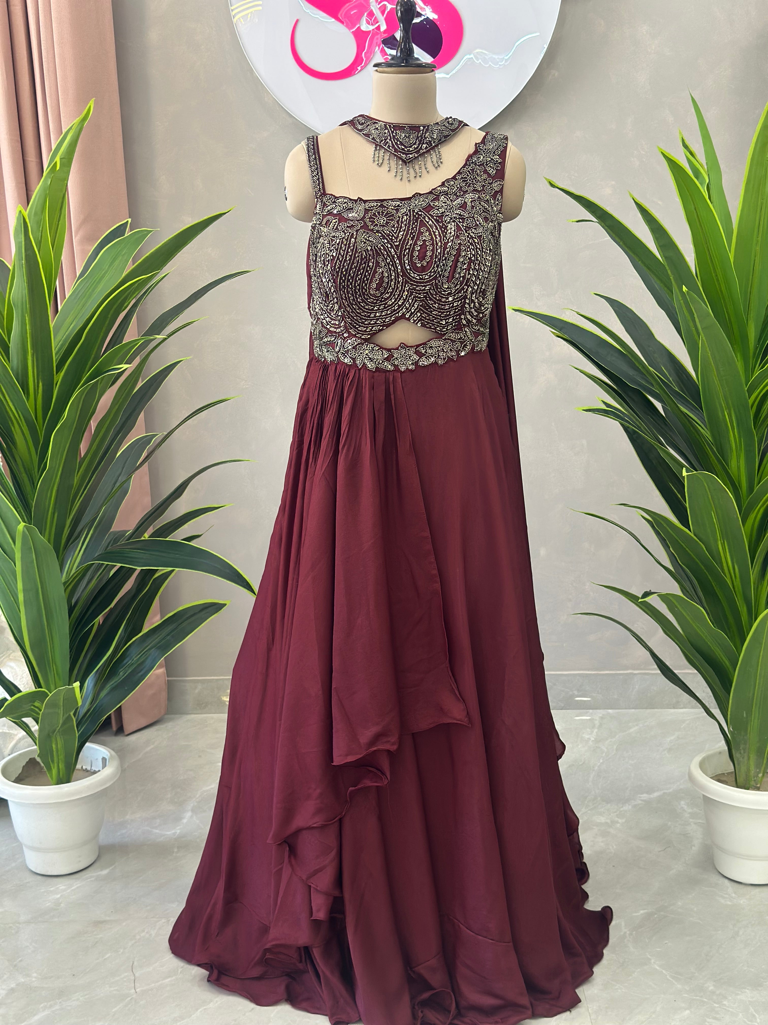 Designer Gown with Beautiful Handwork
