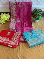 PREMIUM ZARDOSI HANDWORK BHANDEJ SAREE