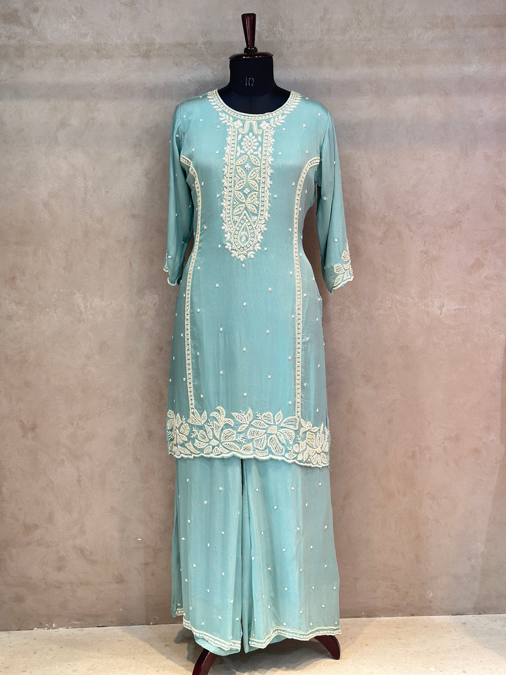 BEAUTIFUL PEARLS HANDWORK PLAZO SET