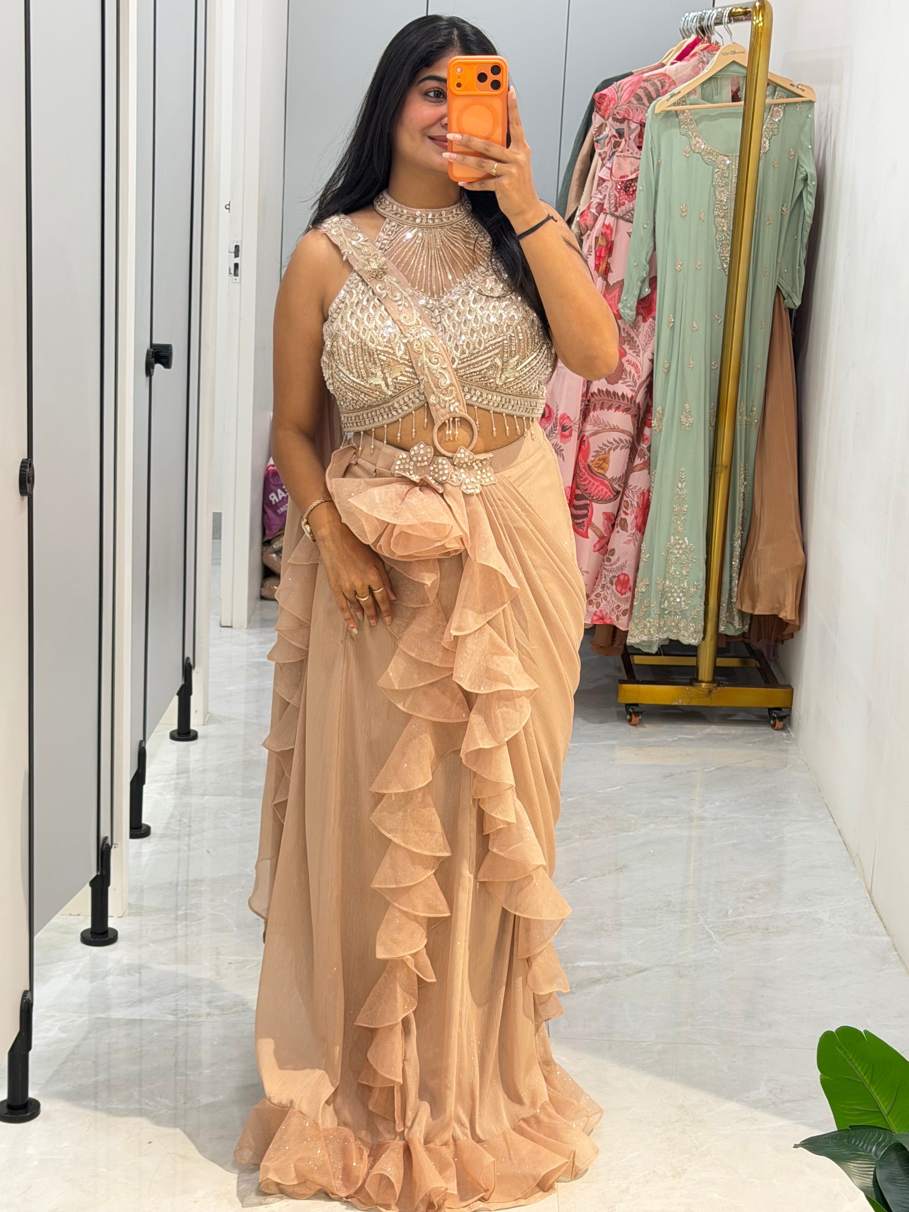 Royal Elegance Ruffle Saree Set