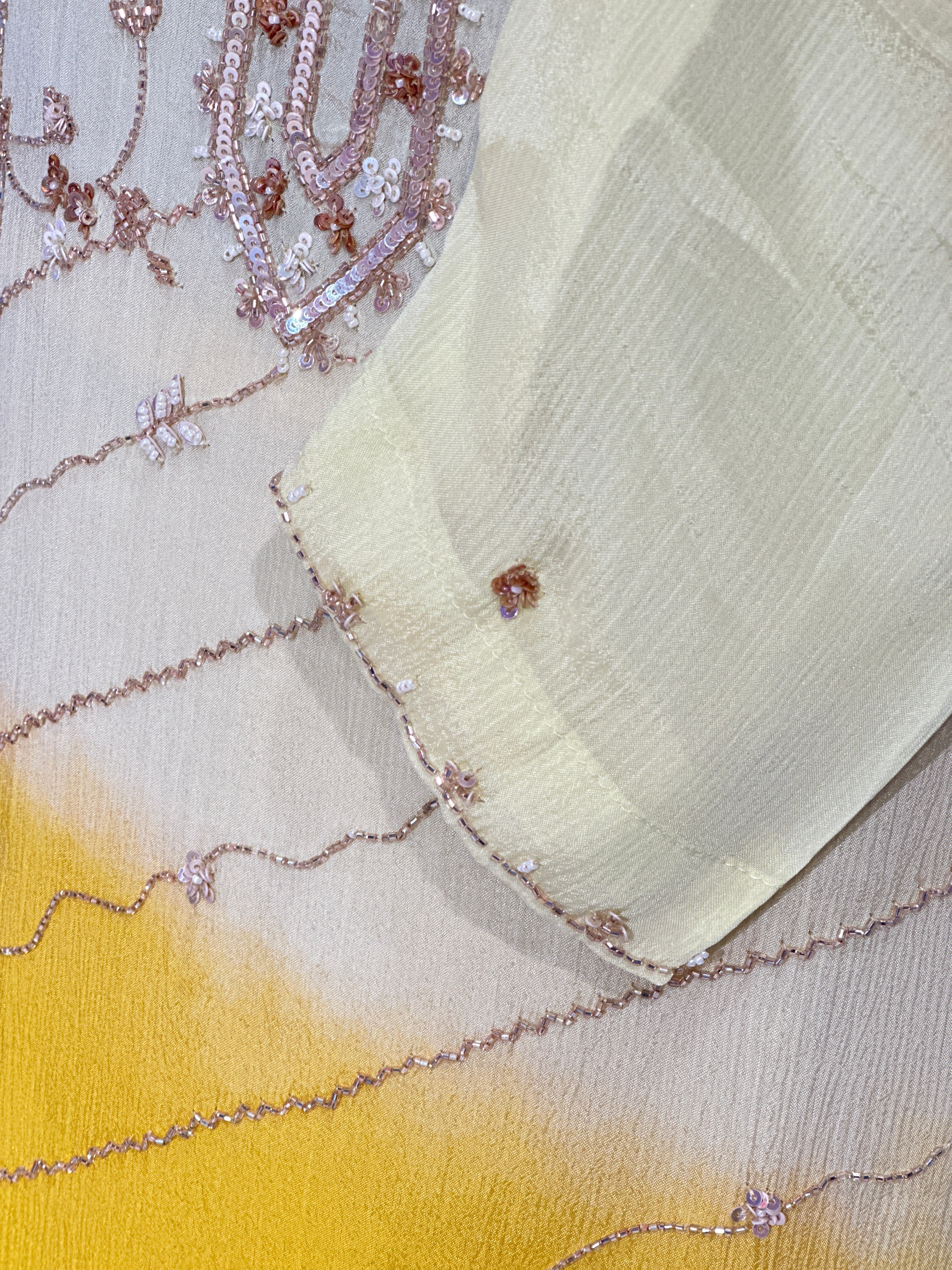 PURE CHINON HANDWORK STRAIGHT SUIT