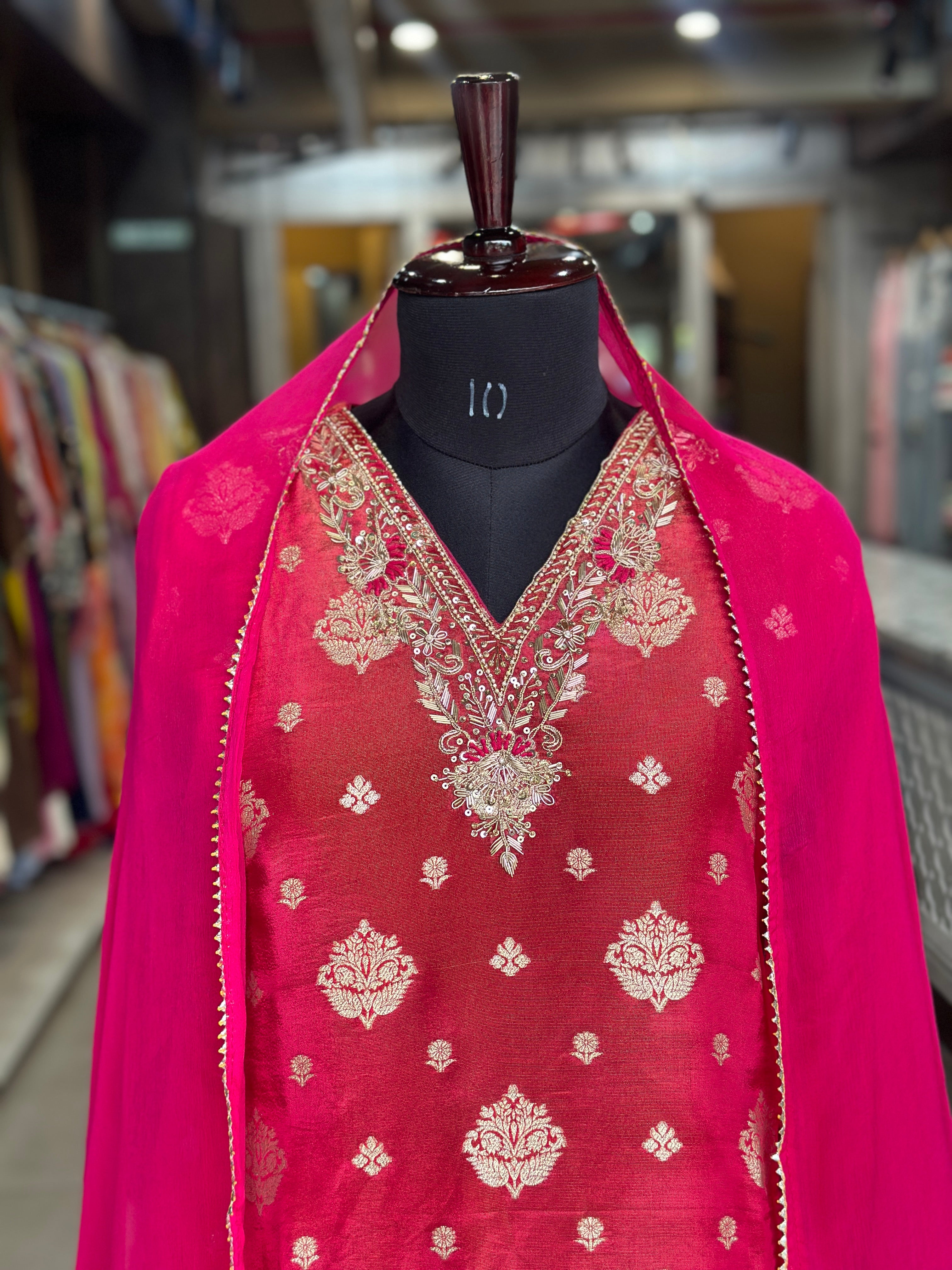 PREMIUM  PLAZO SET WITH ZARDOSI