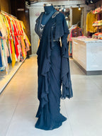 Draping Saree With Heavy Blouse