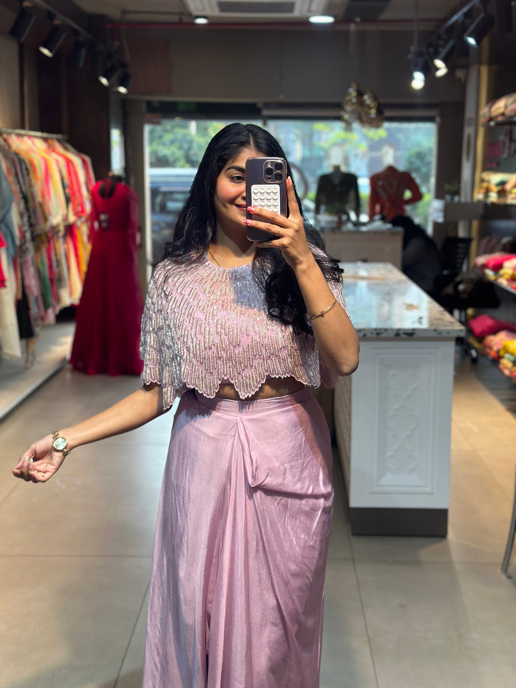 INDO-FUSION SKIRT SET IN HANDWORK