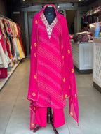 ZARDOSI HANDWORK BHANDEJ SUIT SET