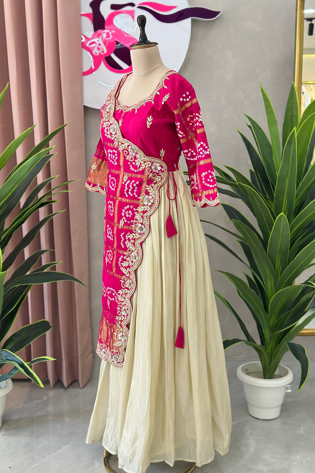 Angrakha Style Handwork Skirt Set