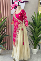 Angrakha Style Handwork Skirt Set
