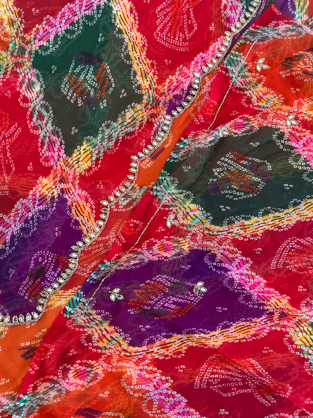 Rajwadi Bandhej Saree (Pachrangi)