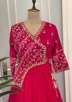 Angrakha Style Handwork Floor length Gown