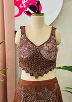 Designer Handwork Skirt with Blouse Set