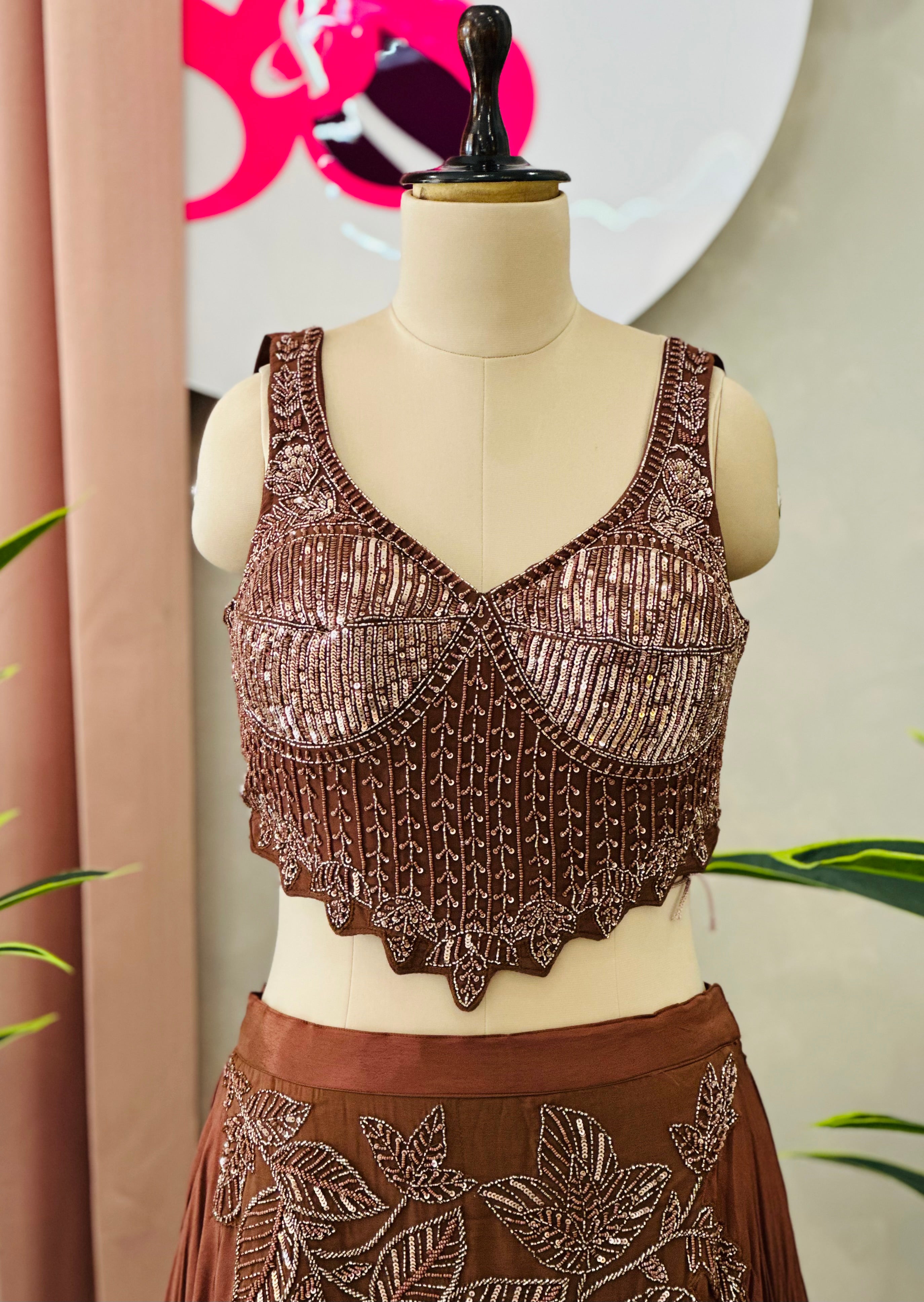 Designer Handwork Skirt with Blouse Set