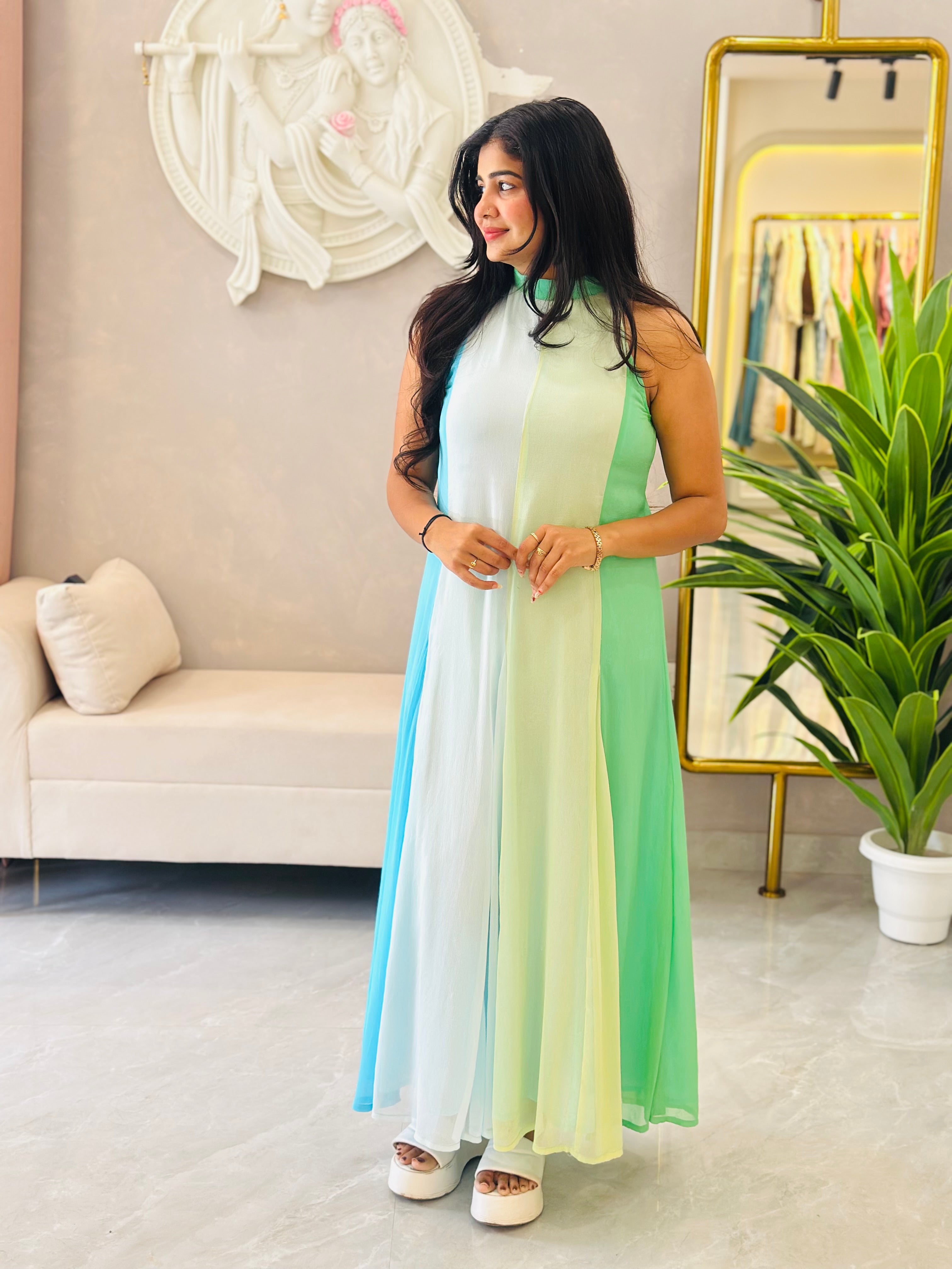 Soft Ombre Chiffon Maxi Dress