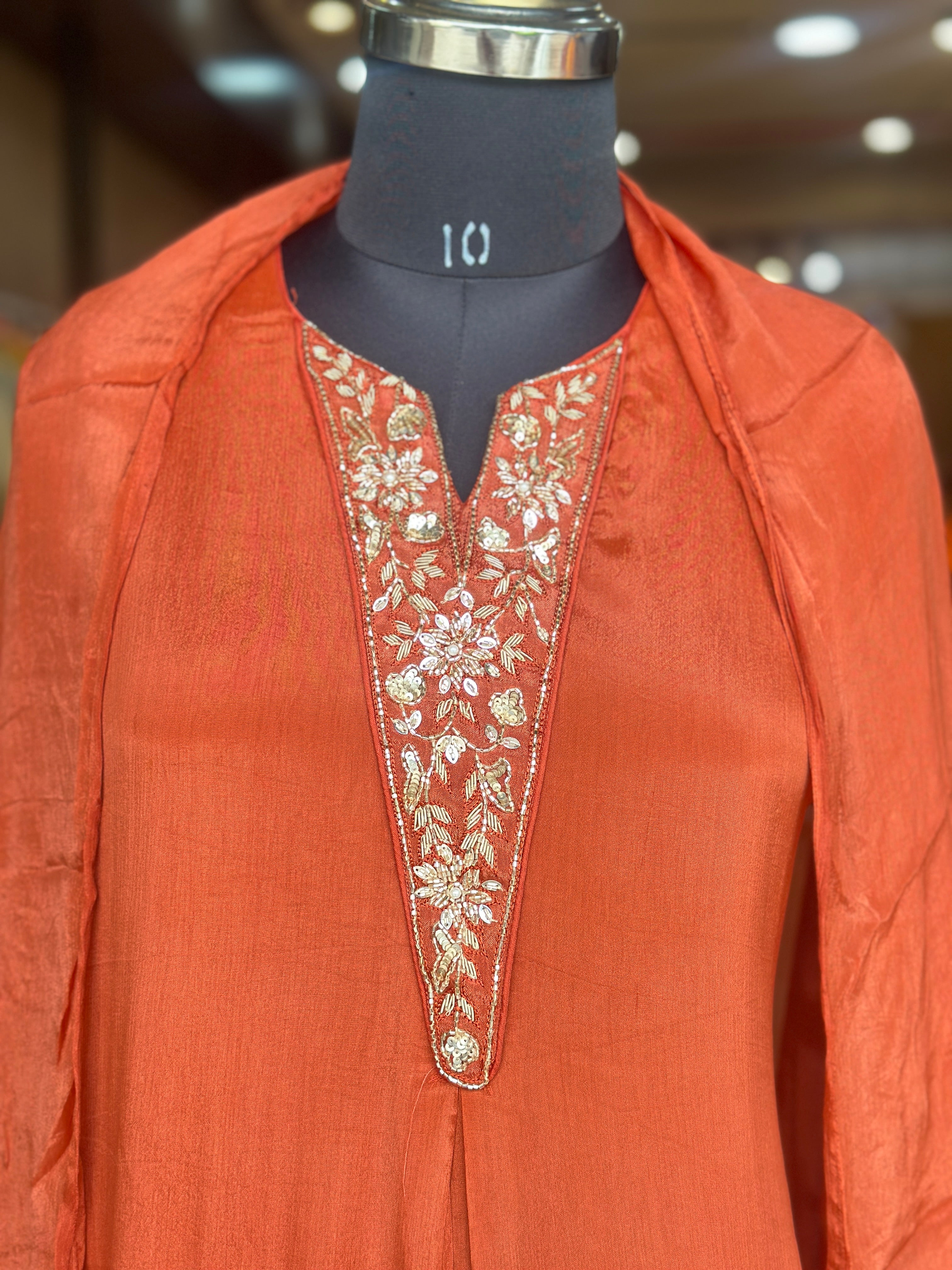 PURE CHINON HANDWORK SUIT