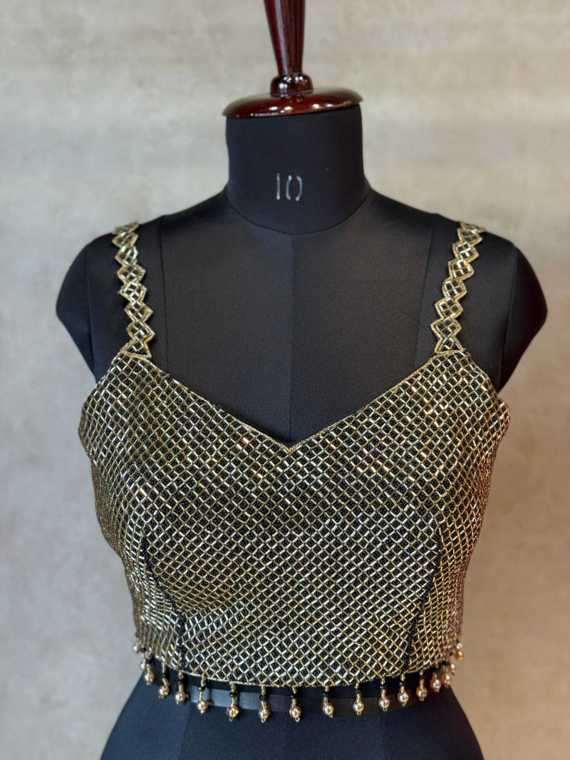 Pre Drape Saree With Heavy Blouse