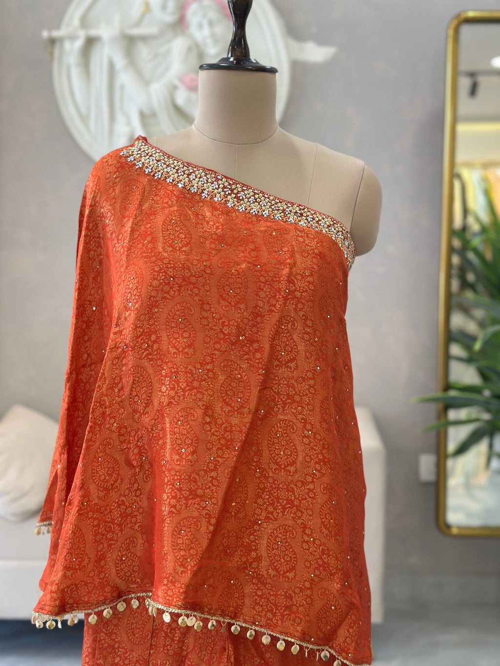 Festive Cape Style Palazzo Outfit