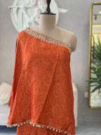 Festive Cape Style Palazzo Outfit