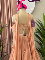 Elegant Off-Shoulder Handwork Lehenga Set