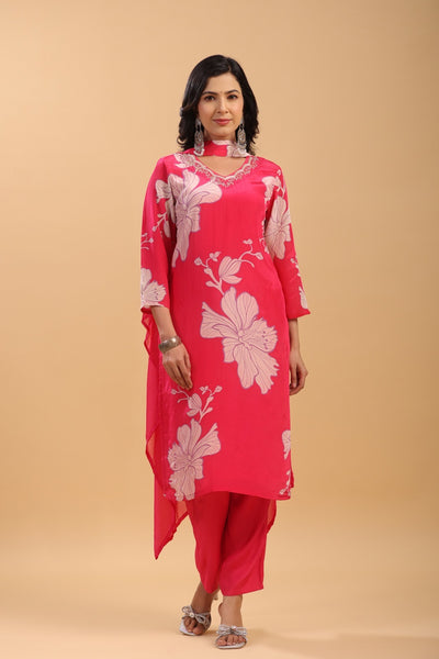 PURE MUSLIN THREE PIECE SUIT SET