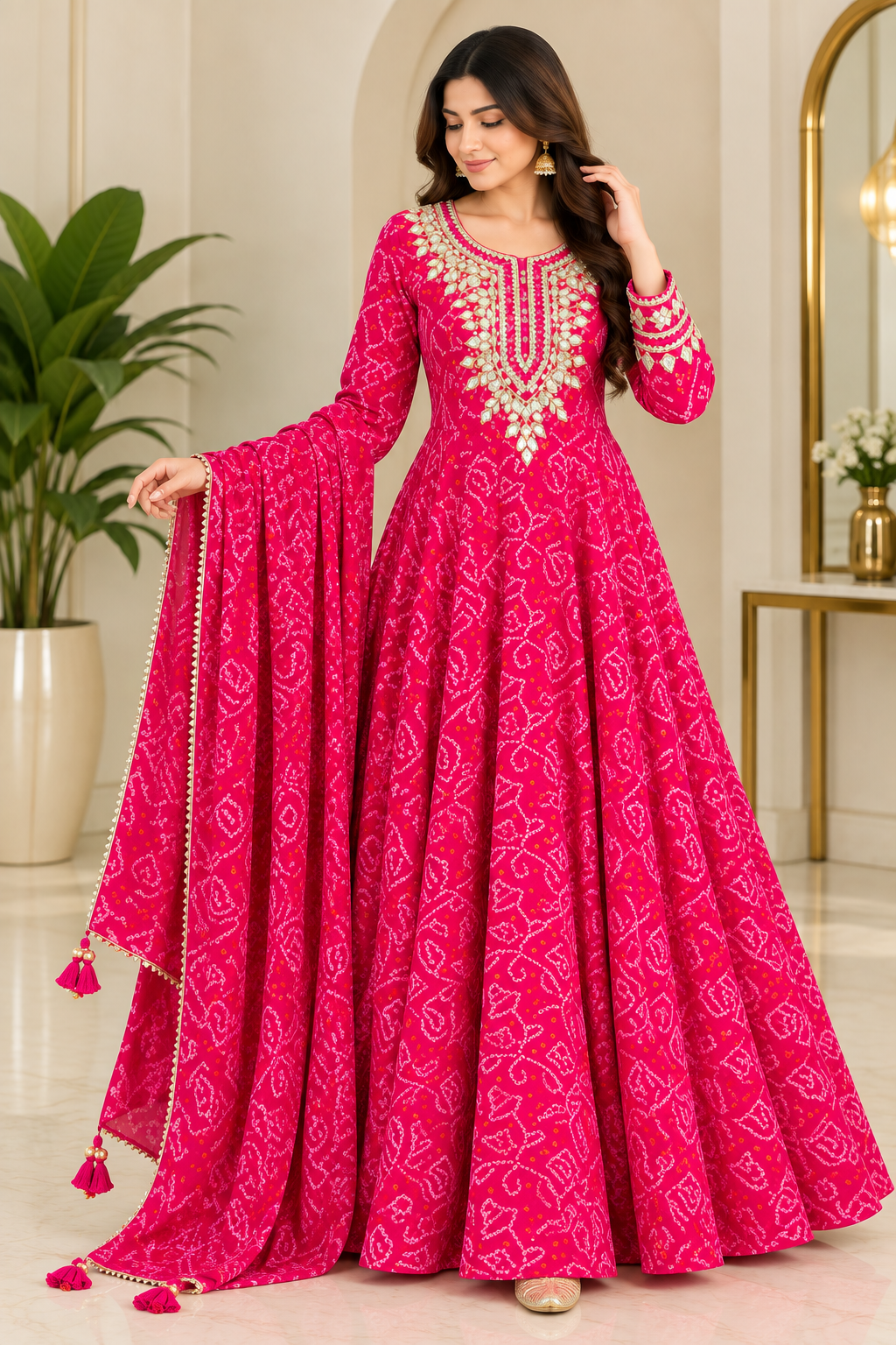 ✨Royal Flare Bandhani Anarkali Set ✨