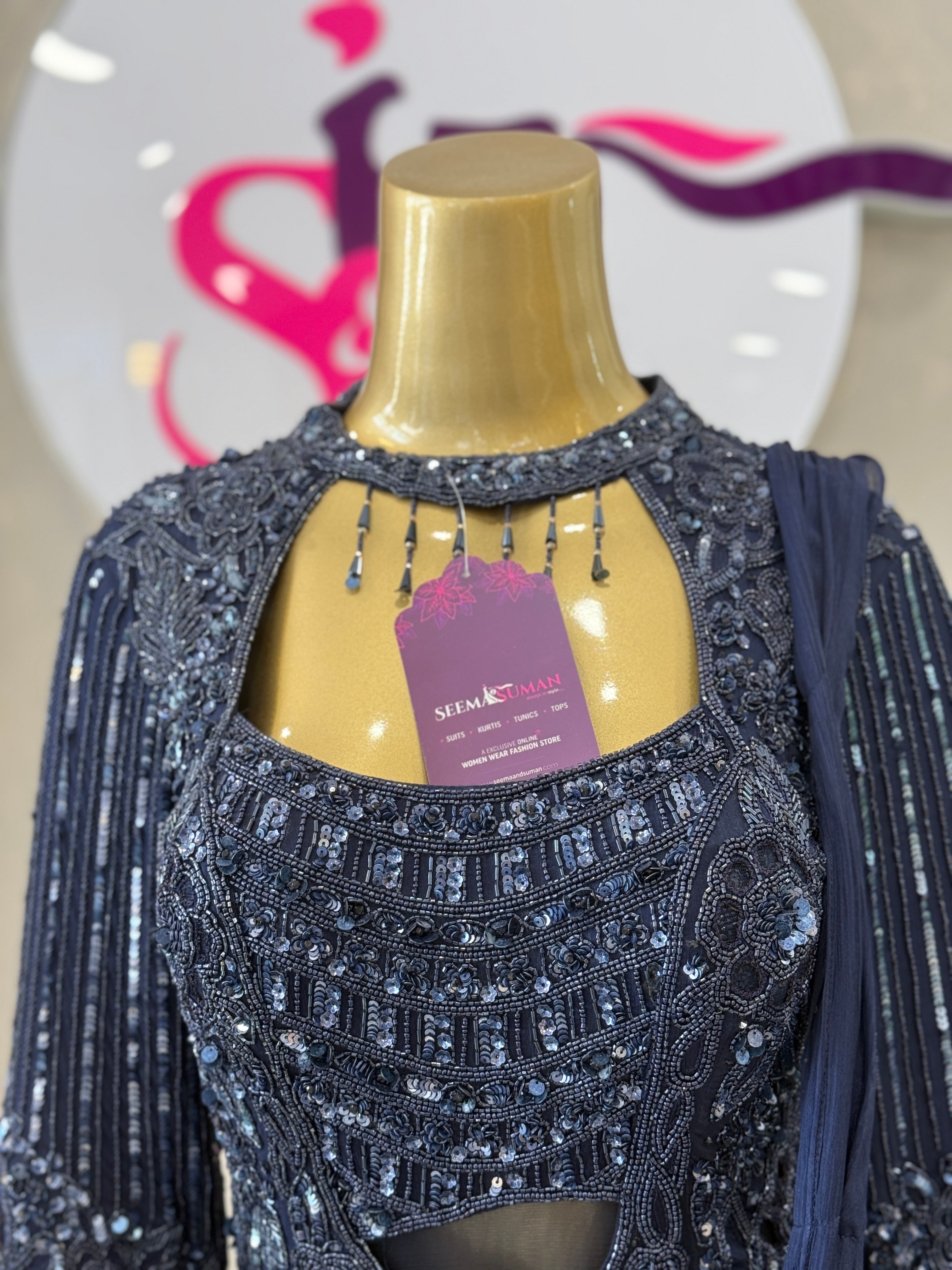 Premium Gown With Heavy Handwork Detailing