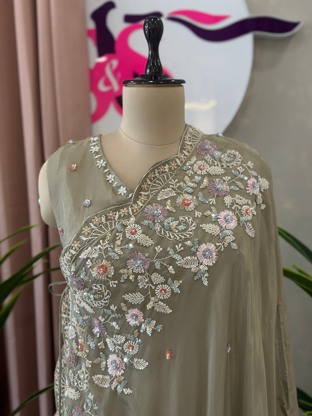Elegant Handwork Gown Set with Designer Dupatta