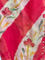 FLORAL PRINT HANDWORK SAREE