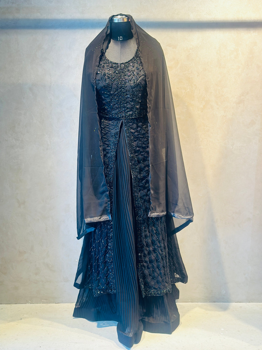 LONG ANARKALI HANDWORK SKIRT SET