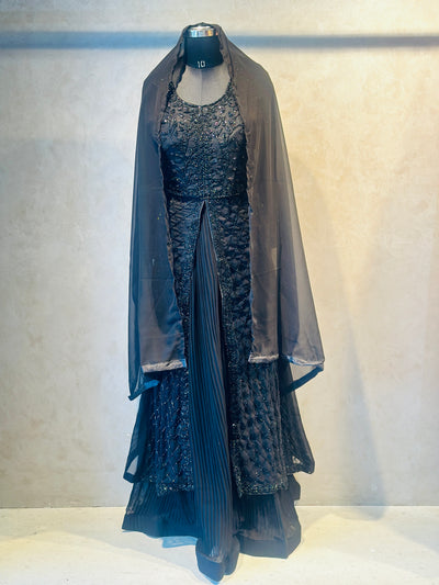 LONG ANARKALI HANDWORK SKIRT SET