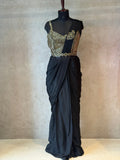 Pre Drape Saree With Heavy Blouse