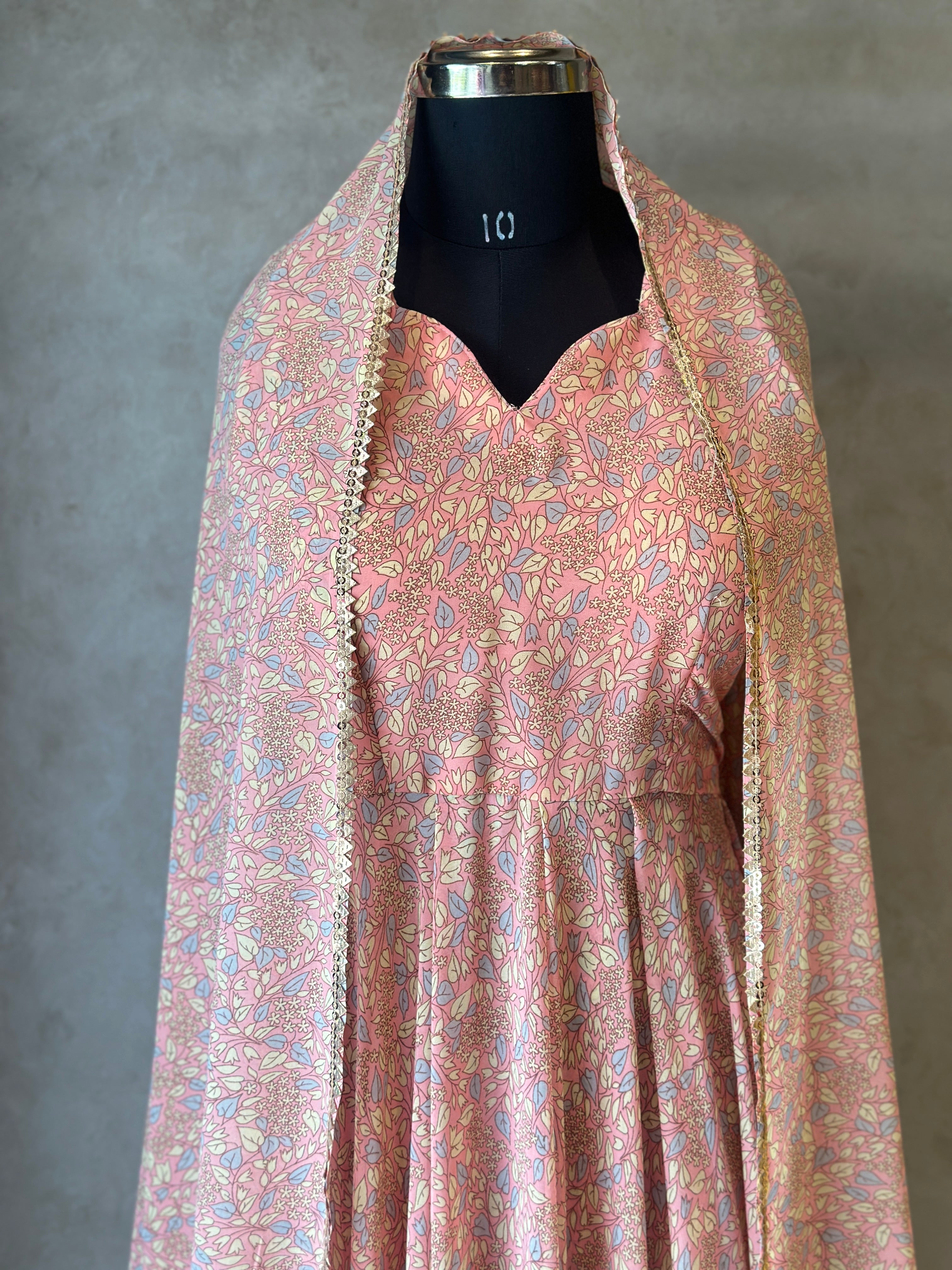 LONG FLORAL ANARKALI SUIT