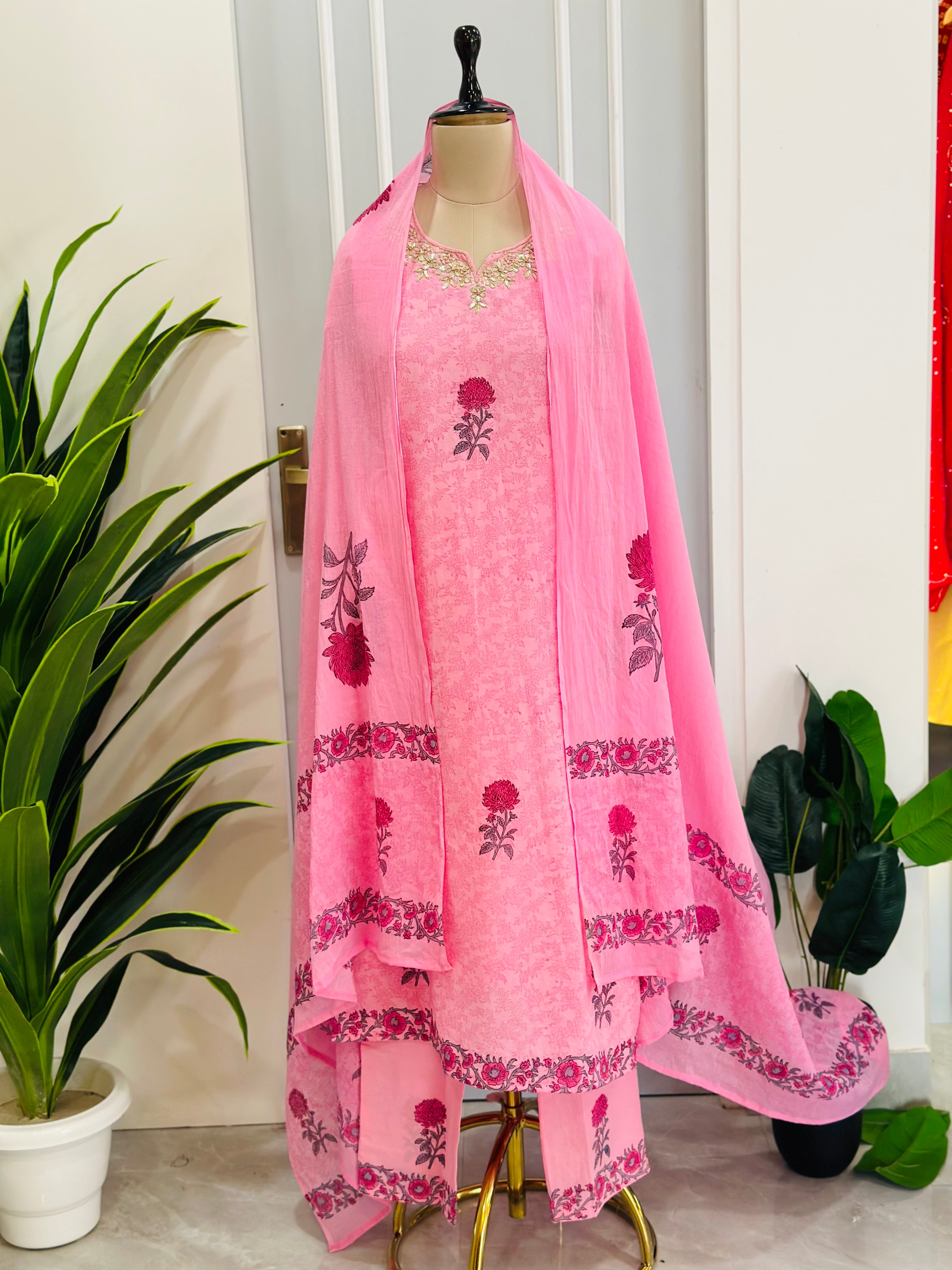 Pure Cotton Handwork Suit Set