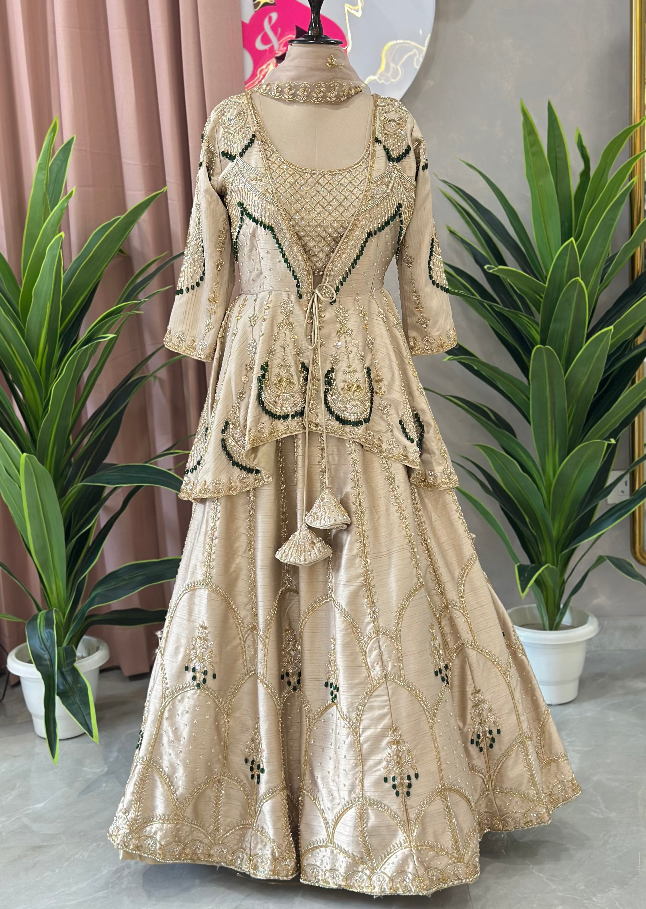 Elegant Layered Lehenga with Rich Traditional Handwork