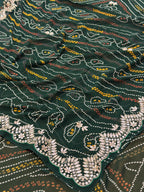 👑 Rajwadi Bandhej Saree with Gotapatti Detailing👑