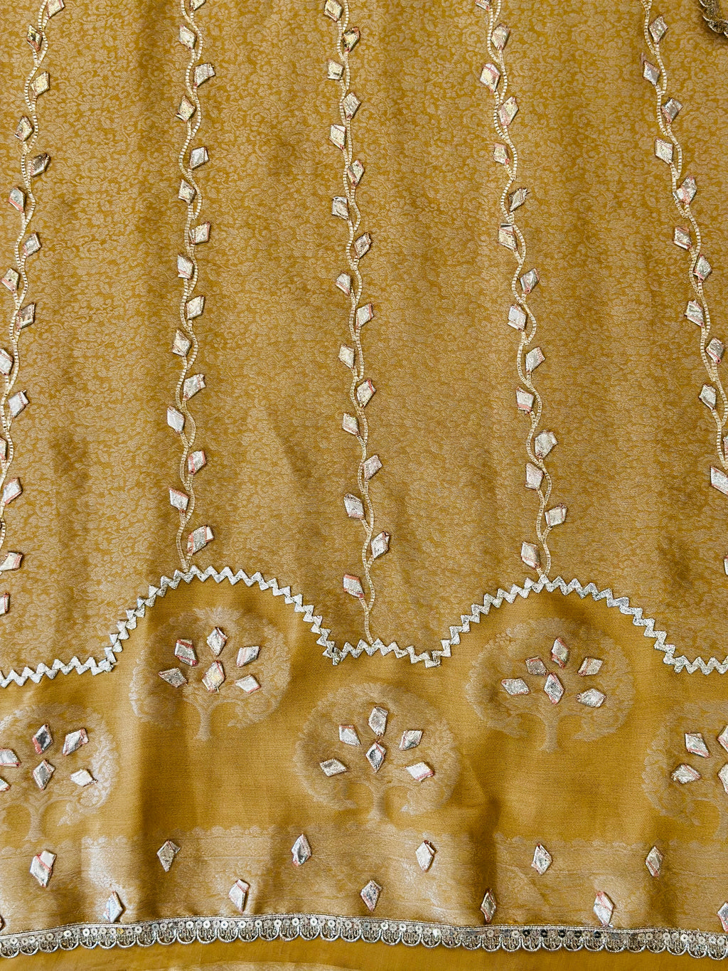 Premium Gota Patti Handwork Unstitched Suit Set