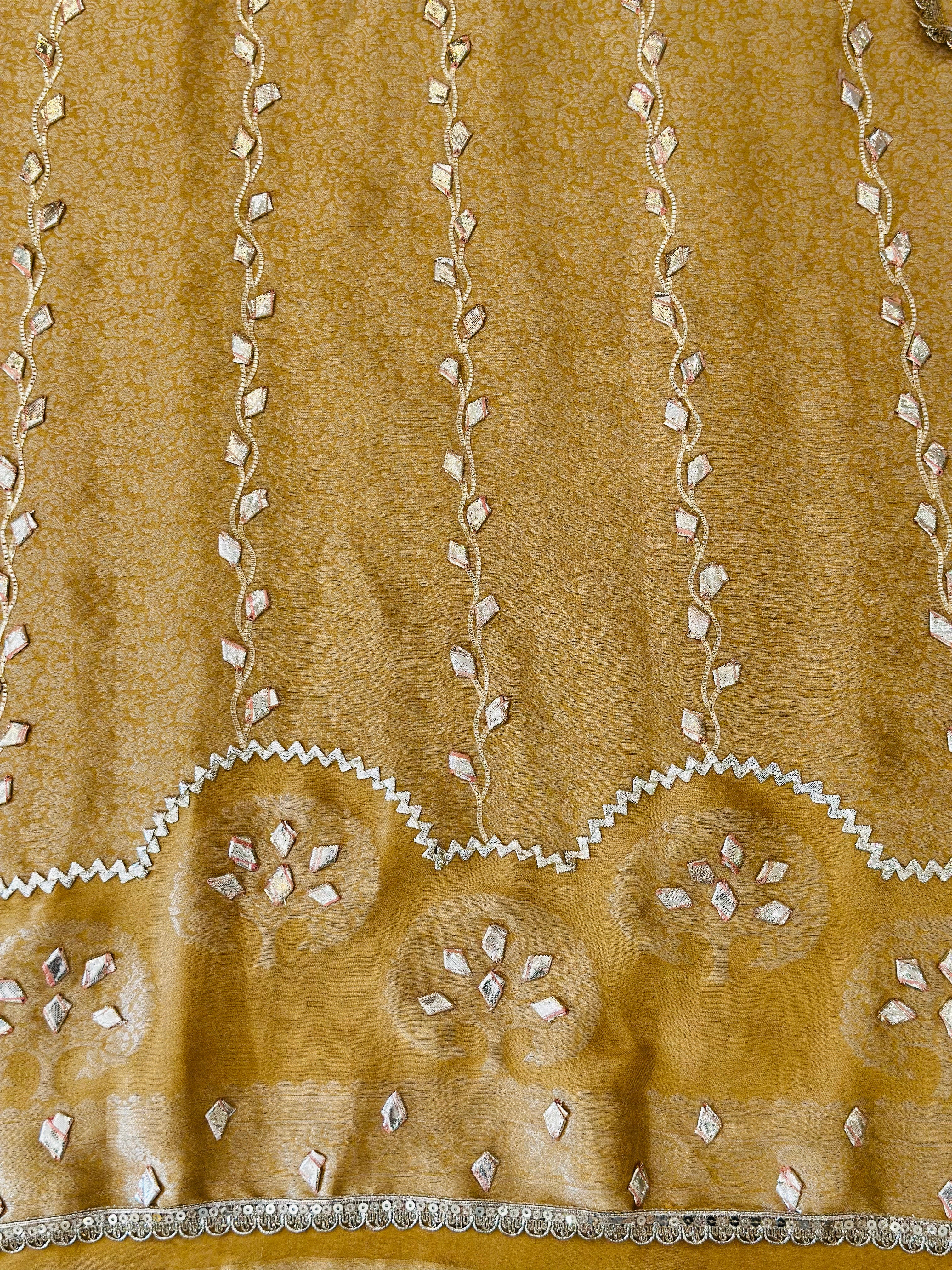Premium Gota Patti Handwork Unstitched Suit Set