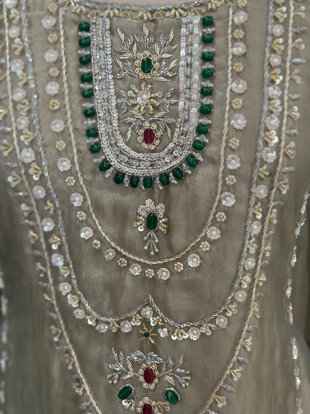 ✨ Pearl Handwork Anarkali Ensemble ✨