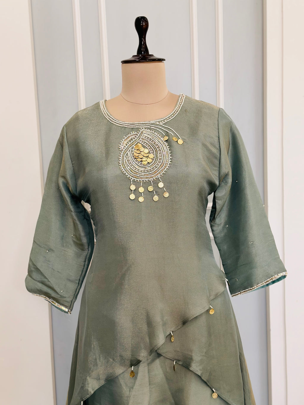 Premium Coin Work Indo-Western Co-ord Set
