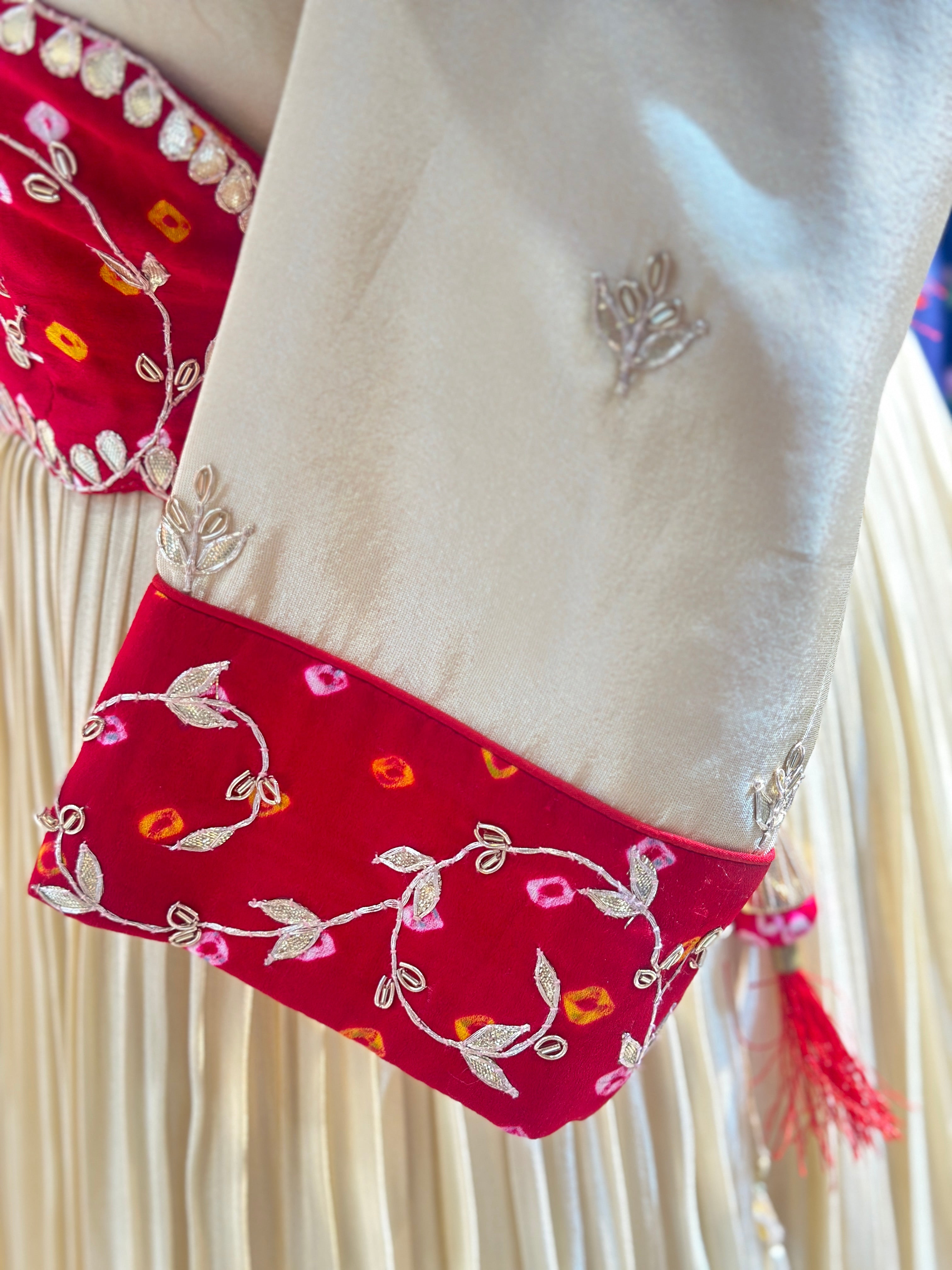 TRADITIONAL PURE ZARI TISSUE HANDWORK GOWN