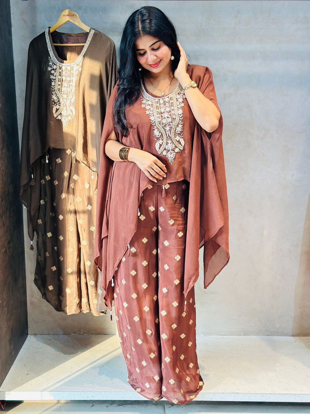 PURE CHINON HANDWORK KAFTAN SET