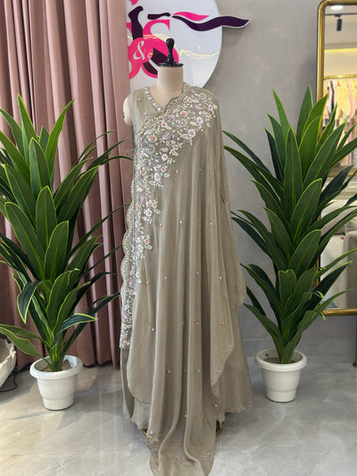 Elegant Handwork Gown Set with Designer Dupatta