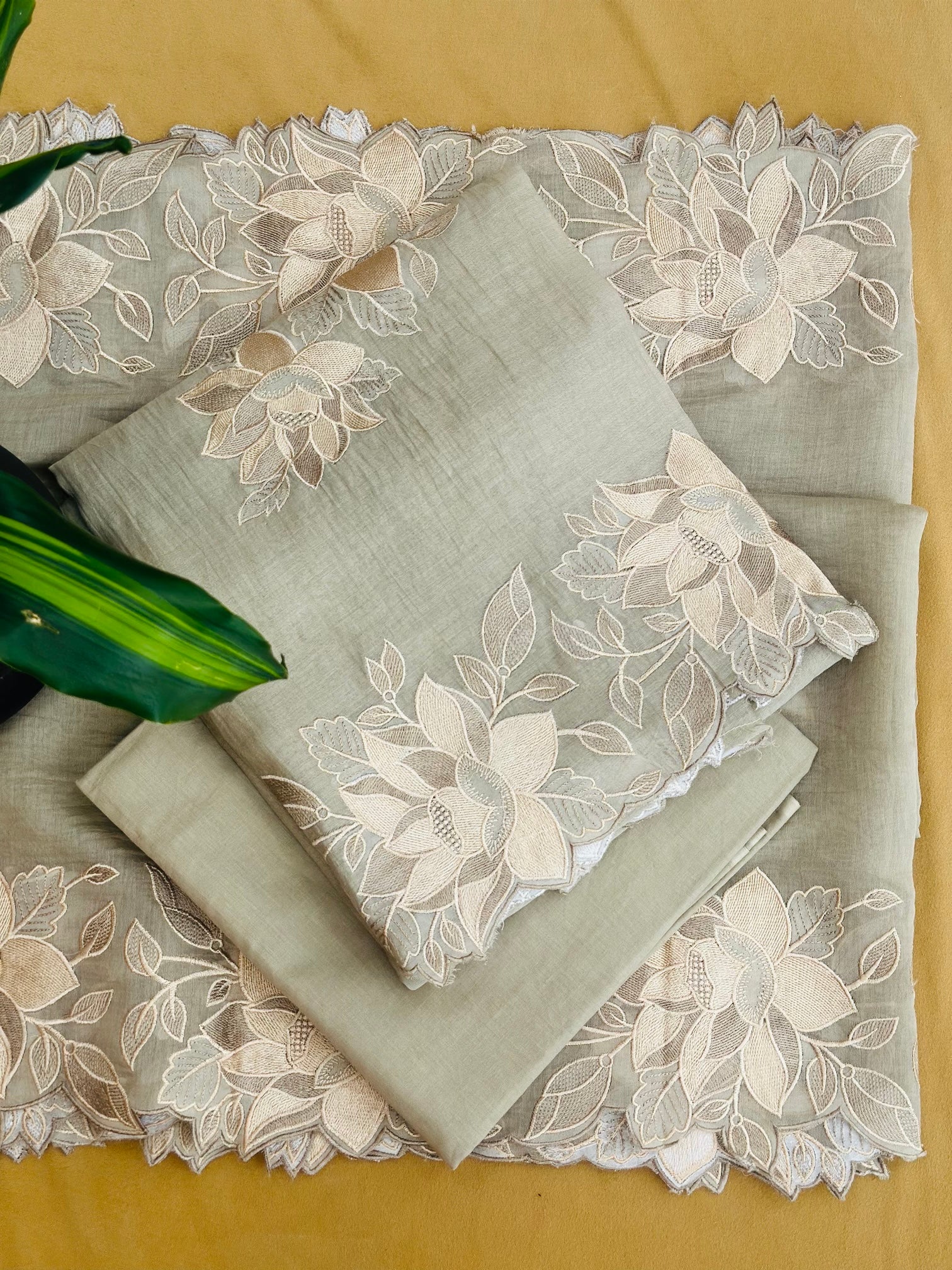 Pastel Glow Embroidered Unstitched Suit
