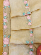 Designer Floral Threadwork Dress Material